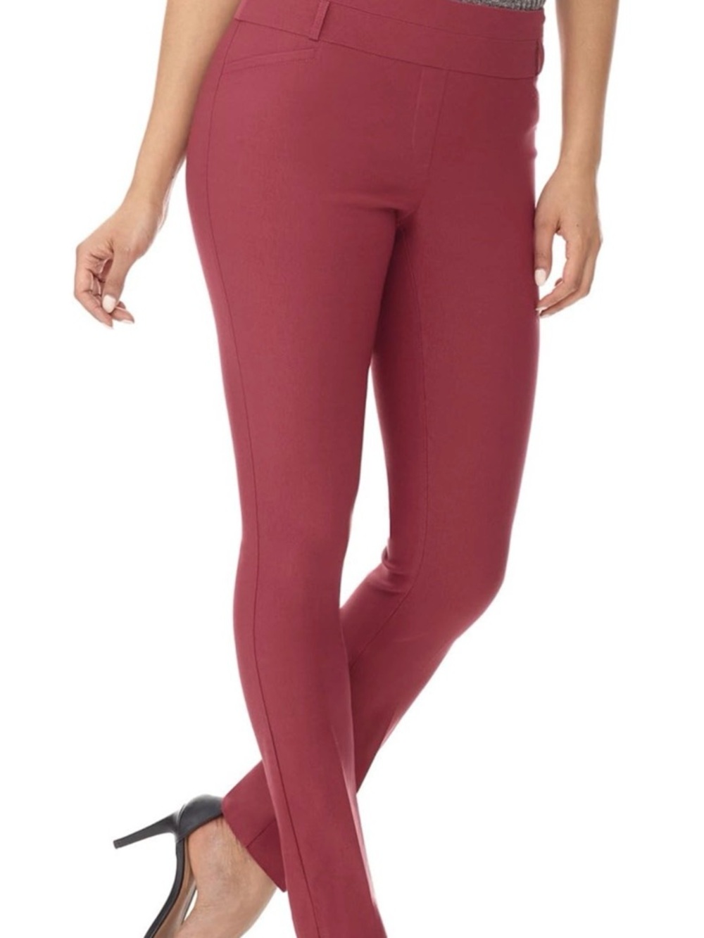Women's Slim Stretch Ponte Pants - Burgundy